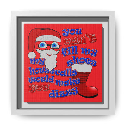 santa's shoes - framed canvas art (red)