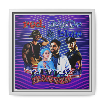 rw&b lives matter - framed canvas art (purple wave)