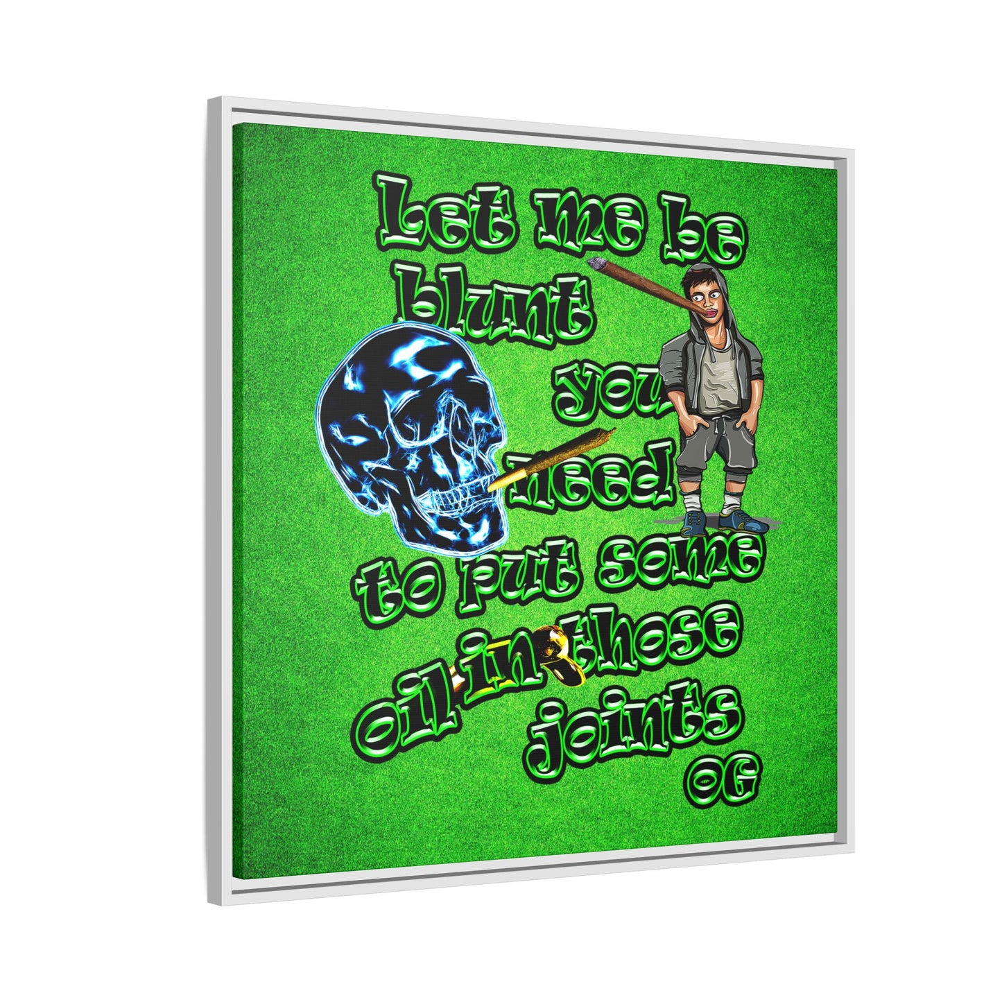 og - framed canvas art (green turf)