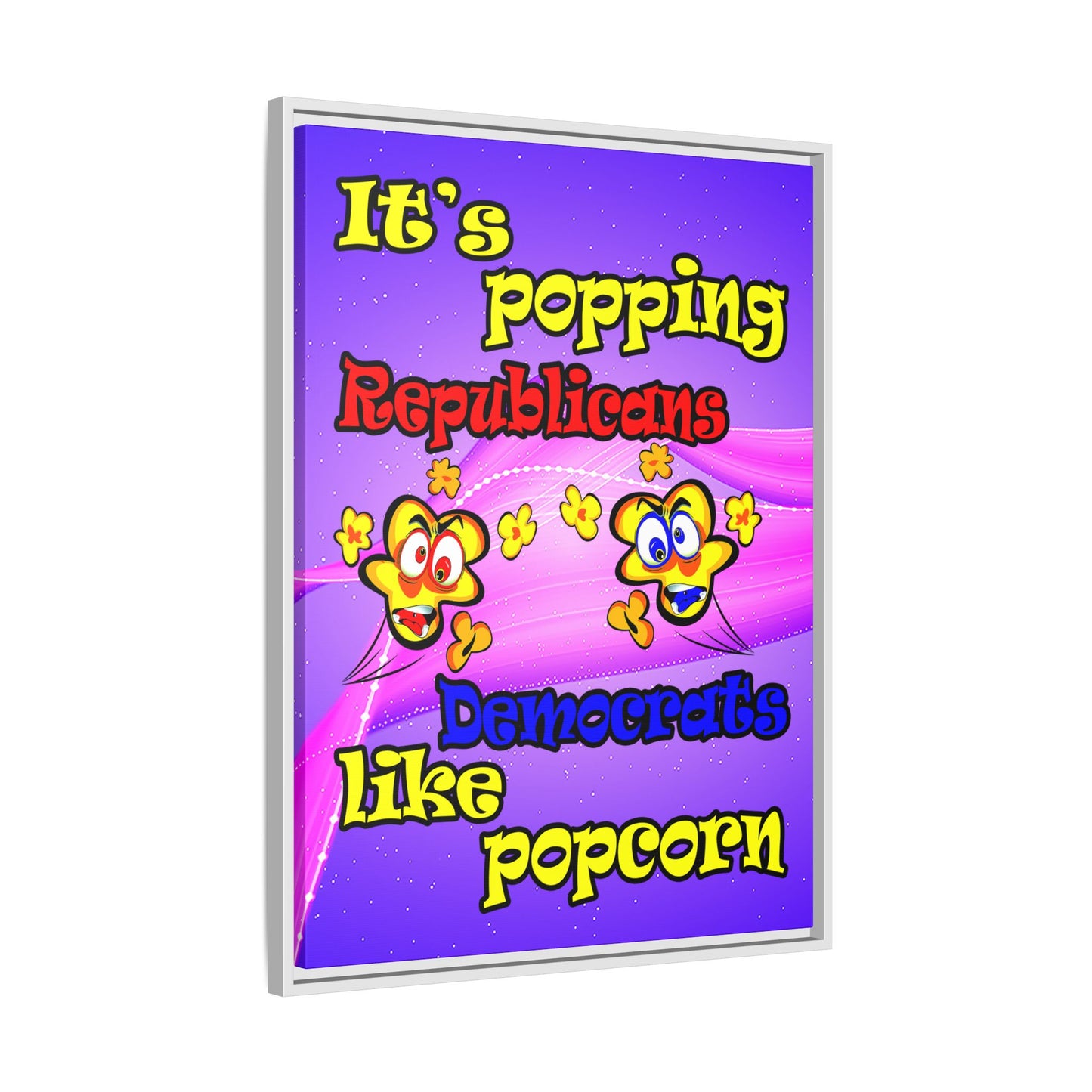 popping like popcorn - framed canvas art (purple-pink wave)