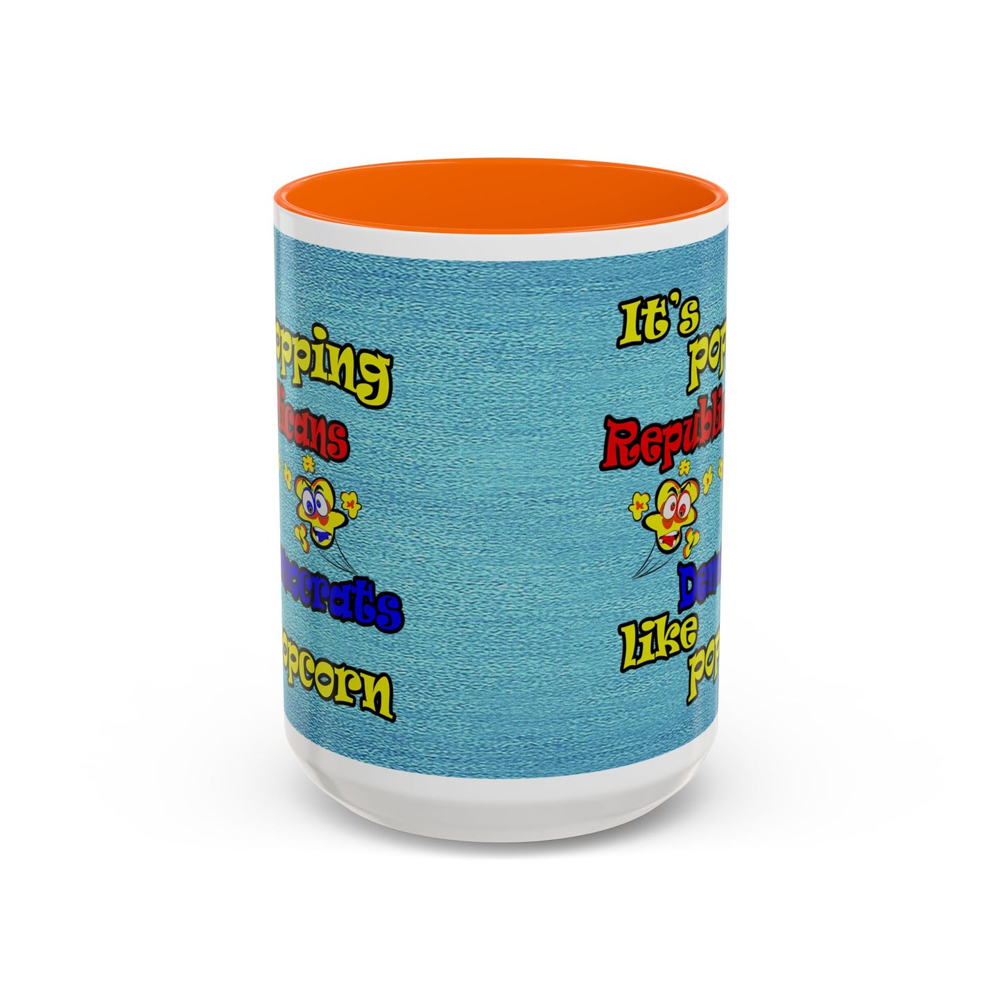 popping like popcorn - Accent Mug (faded dark blue)