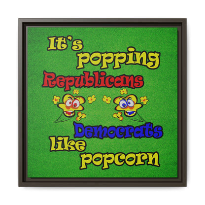 popping like popcorn - framed canvas art (green turf)
