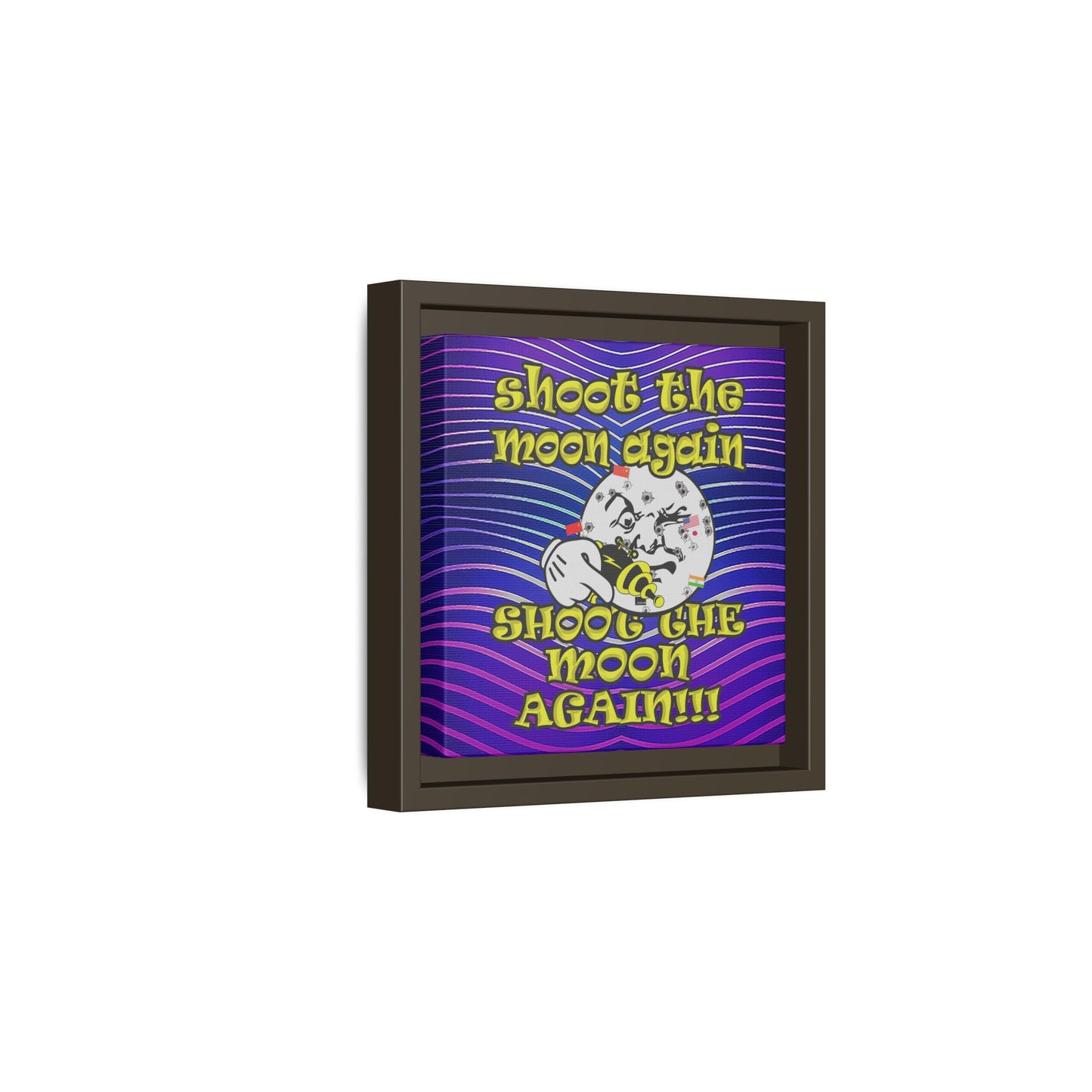 shoot the moon again - framed canvas art (purple wave)