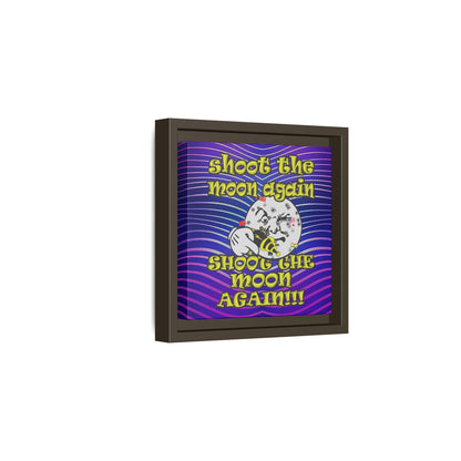 shoot the moon again - framed canvas art (purple wave)