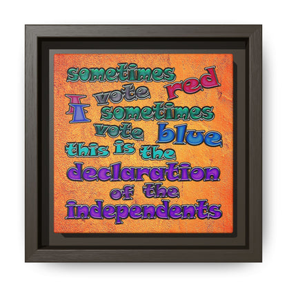 declaration of the independents - framed canvas art (burnt orange)