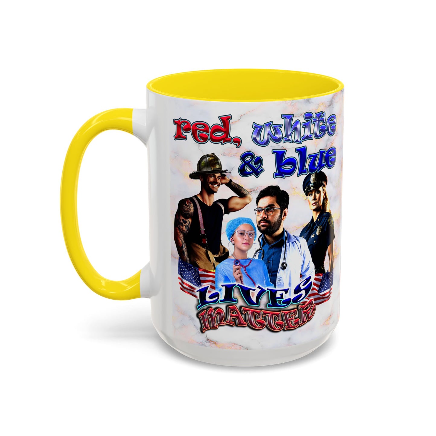 rw&b lives matter - Accent Mug (white marble)