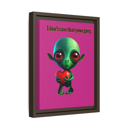 I don't care that your grey - framed canvas art (pink)