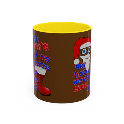 santa's shoes - Accent Mug (brown)