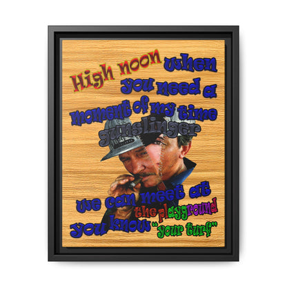 high noon - framed canvas art (butterscotch wood finish)