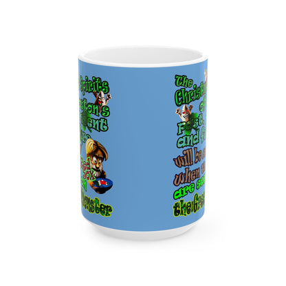 christmas spirits of boston - White Mug (light blue)