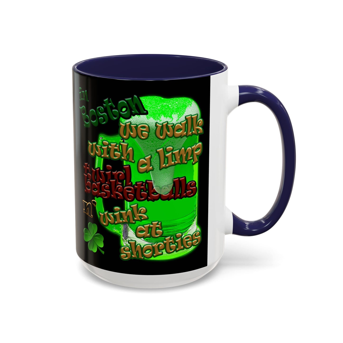 celtics logo - Accent Mug (black)