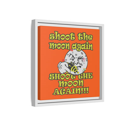 shoot the moon again - framed canvas art (orange)