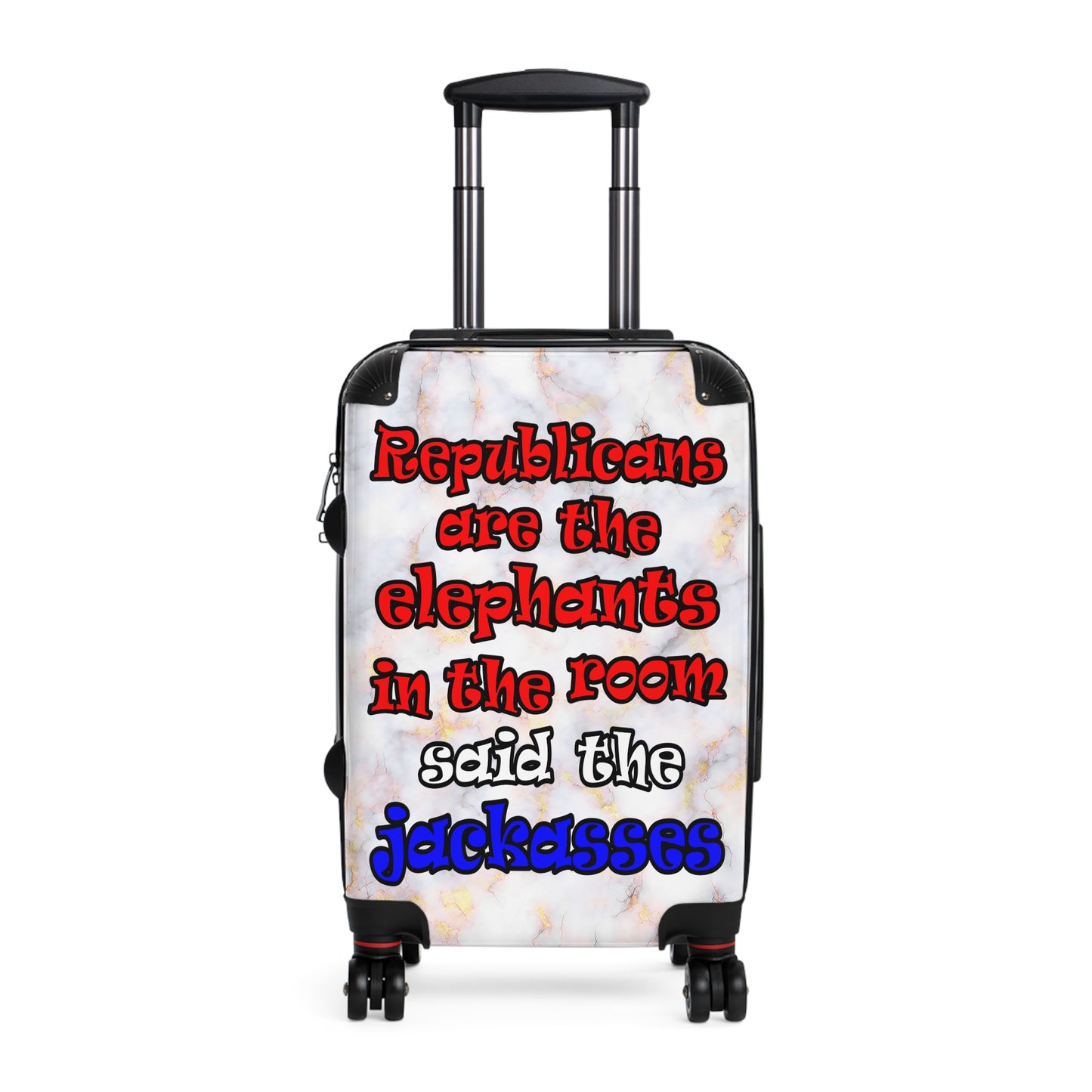 donkeys and elephants - Suitcase (white marble)