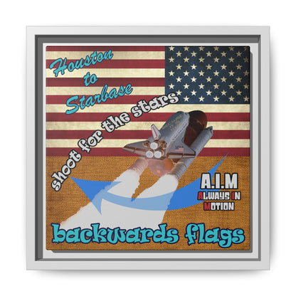 shoot for the stars - framed canvas art (brown papyrus)