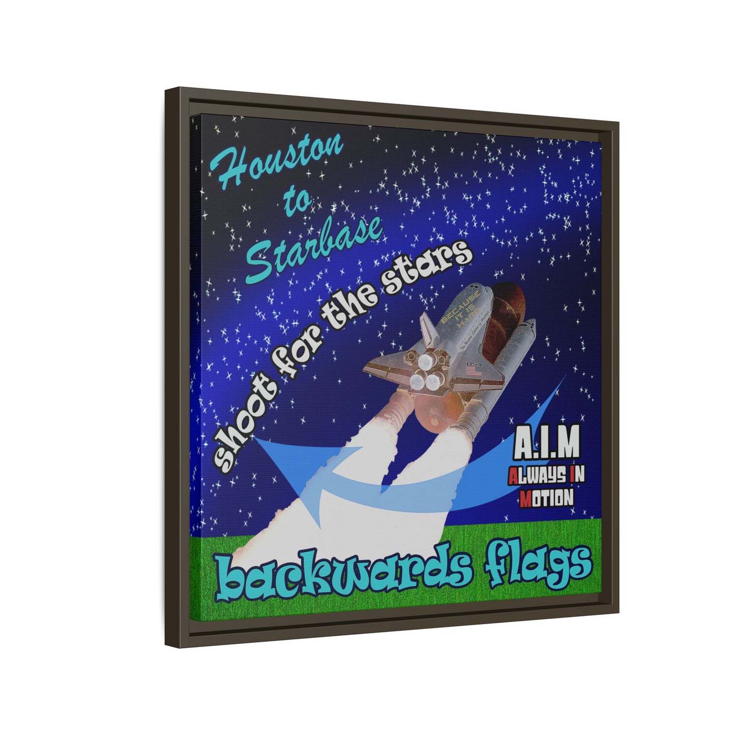 shoot for the stars - framed canvas art ('snoops' background)