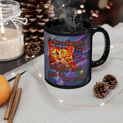 schrodinger's cat - Black Mug (grey-pink wave)