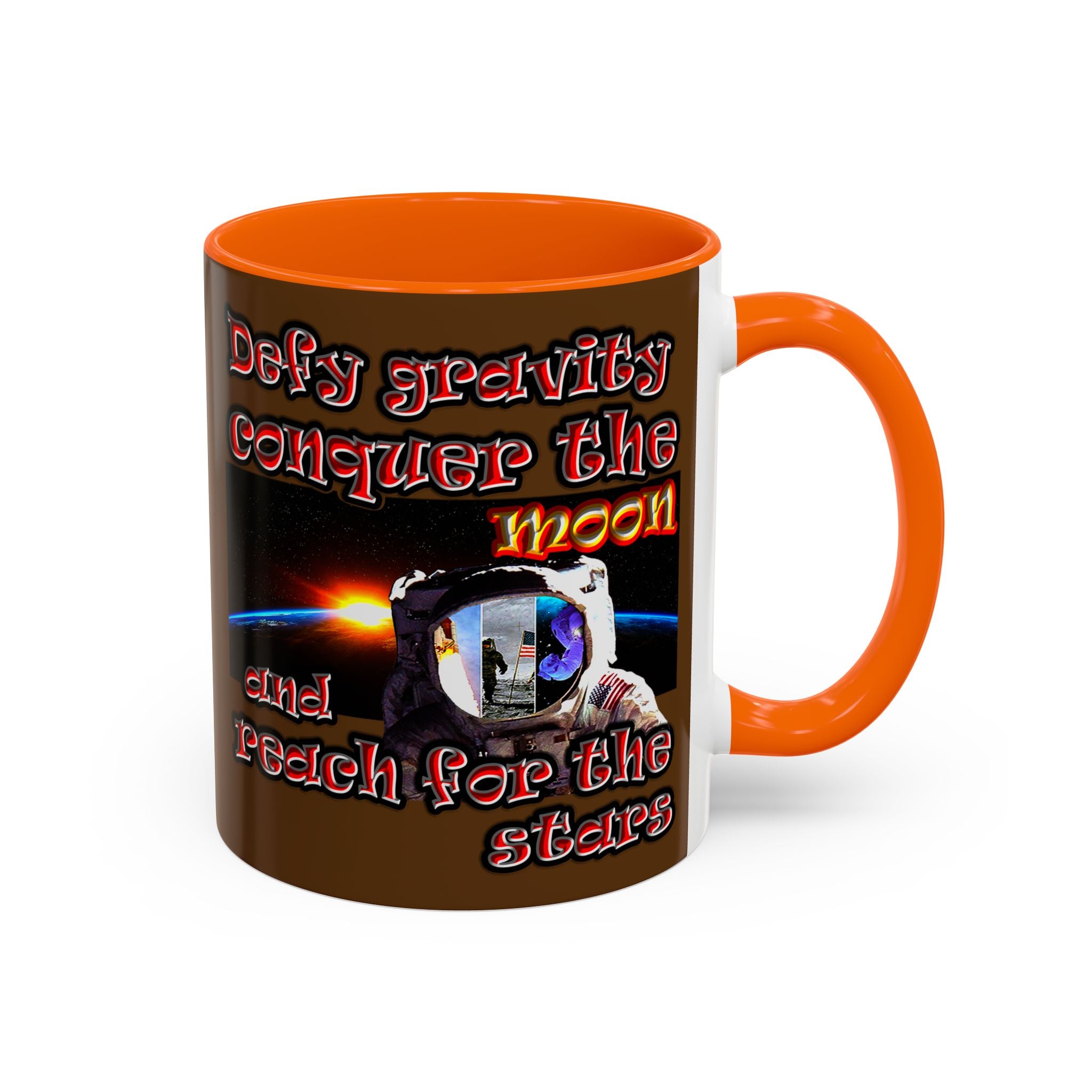 defy conquer reach - Accent Mug (brown)