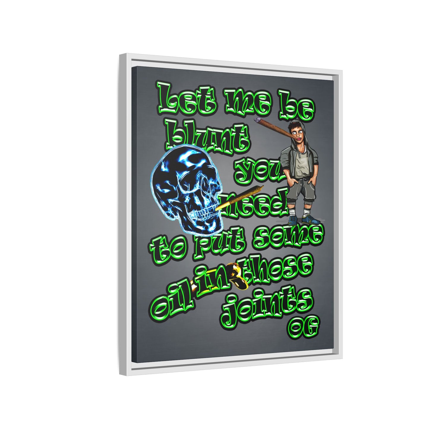 og - framed canvas art (grey-light grey)