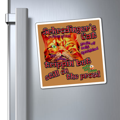schrodinger's cat - Magnets - (light brown)