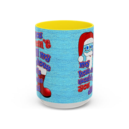 santa's shoes - Accent Mug (faded dark blue)