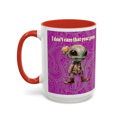 I don't care that your grey - Accent Mug (pink swirl)