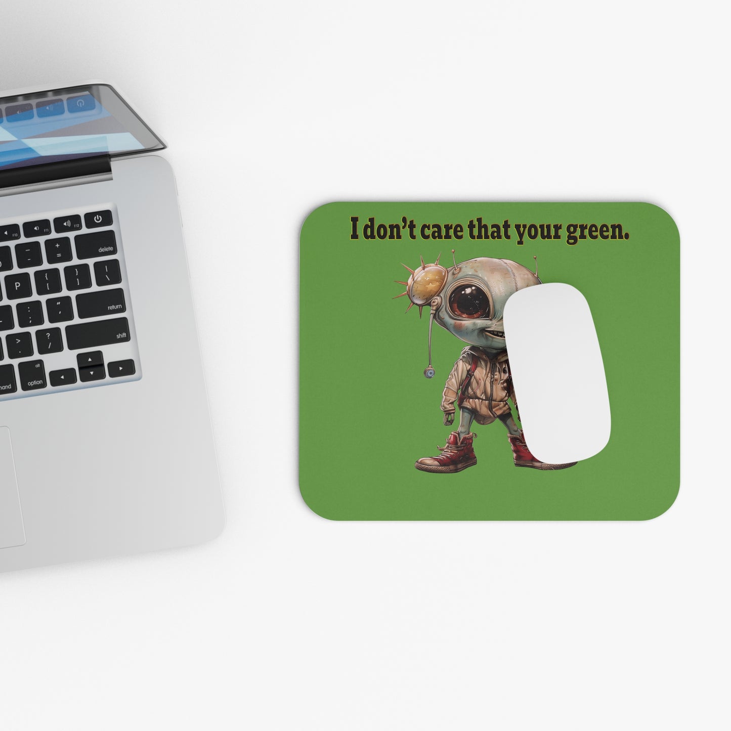 I don't care that your green - Mouse Pad (Rectangle) (green)