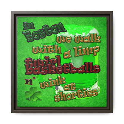 celtics logo - framed canvas art (green turf)