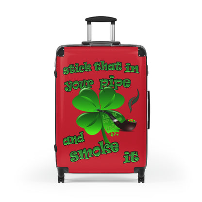 stick that in your pipe and smoke it - Suitcase (dark red)