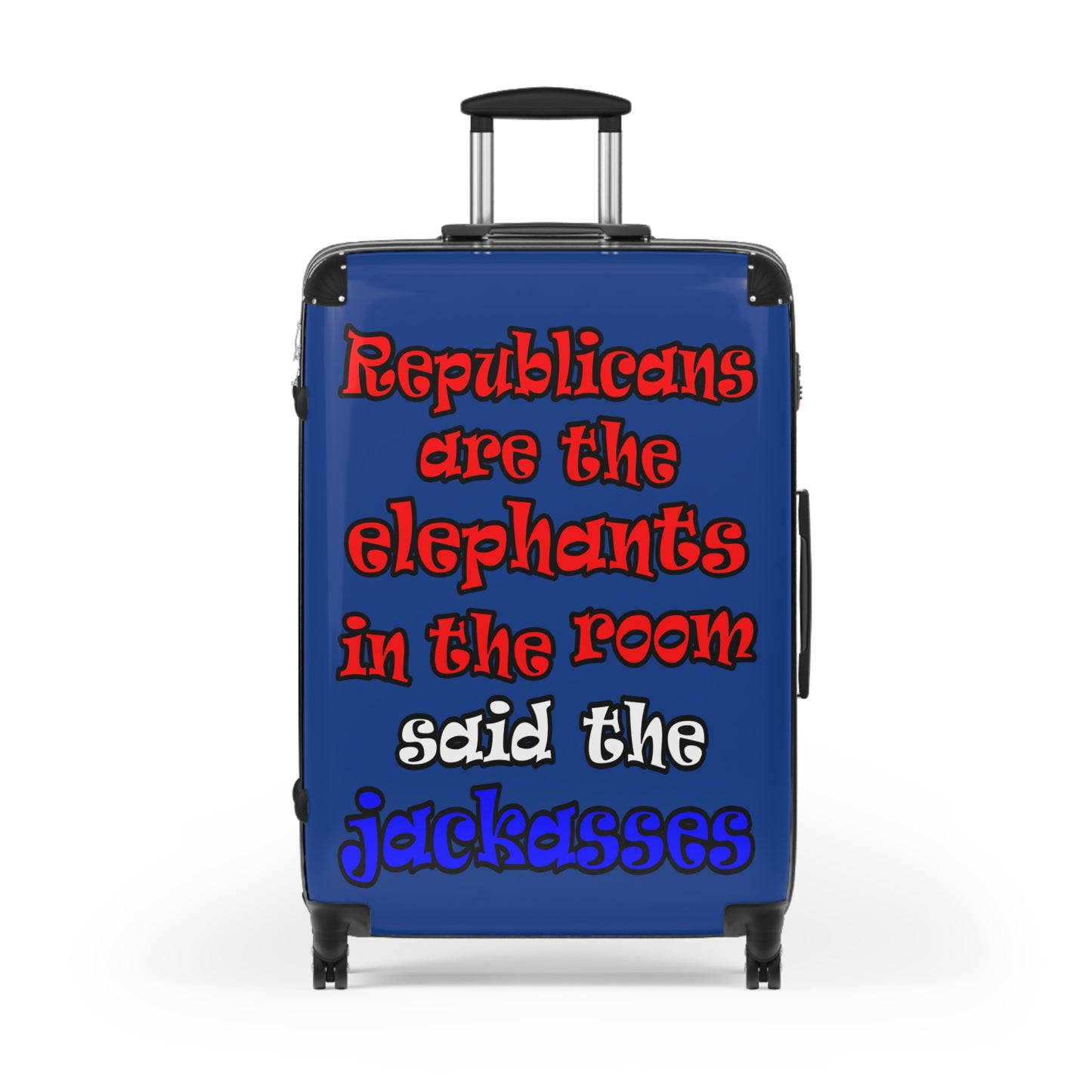donkeys and elephants - Suitcase (dark blue)