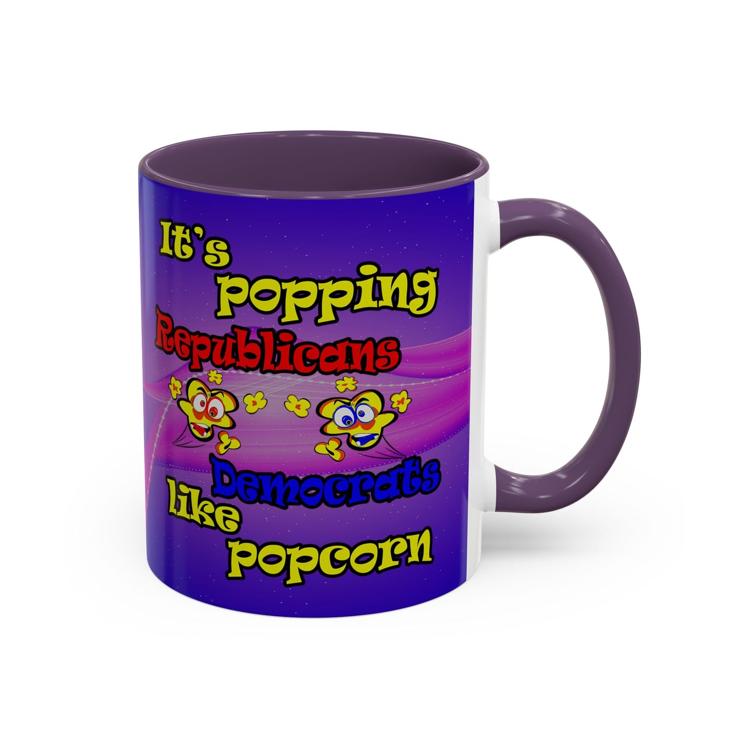 popping like popcorn - Accent Mug (purple-pink wave)
