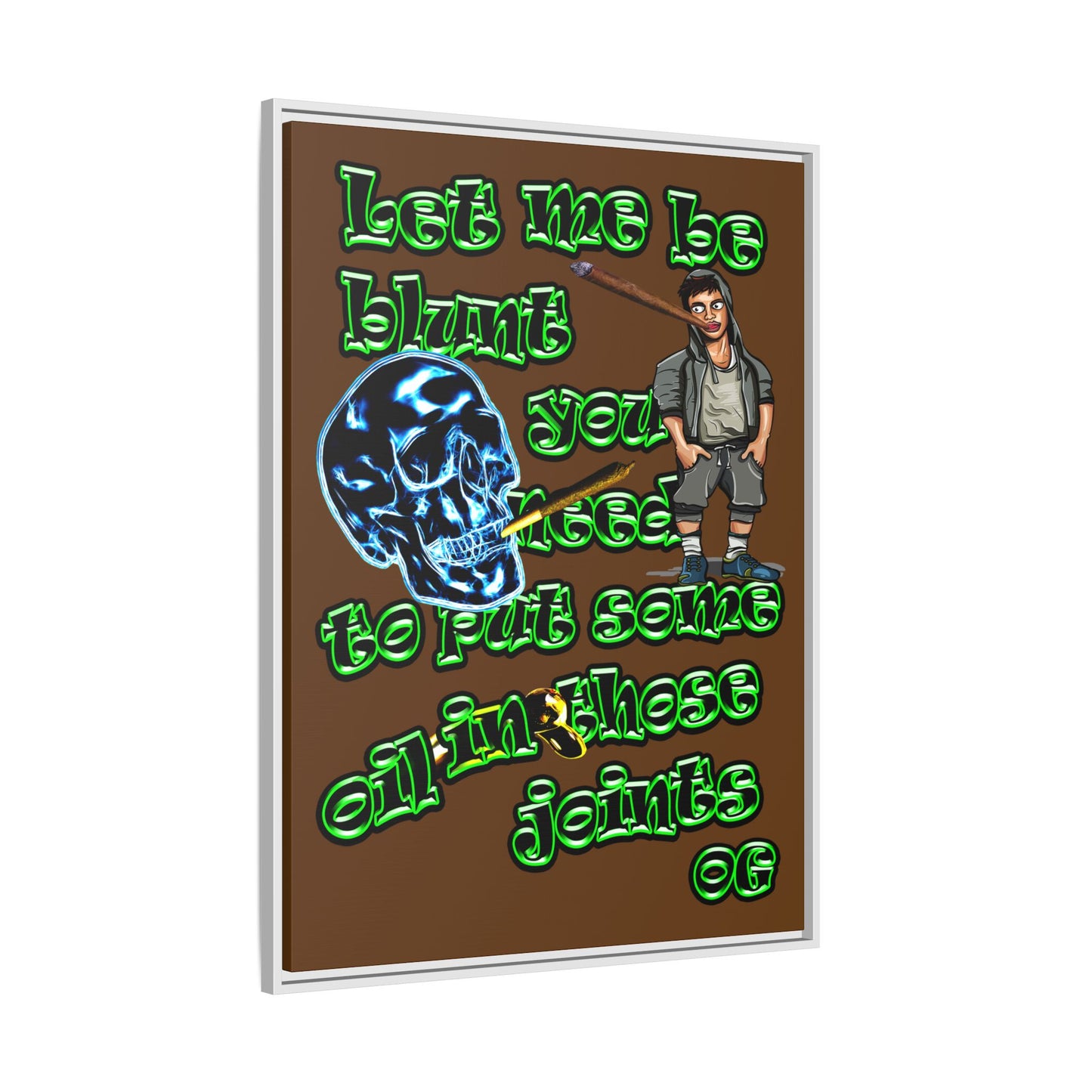 og - framed canvas art (brown)