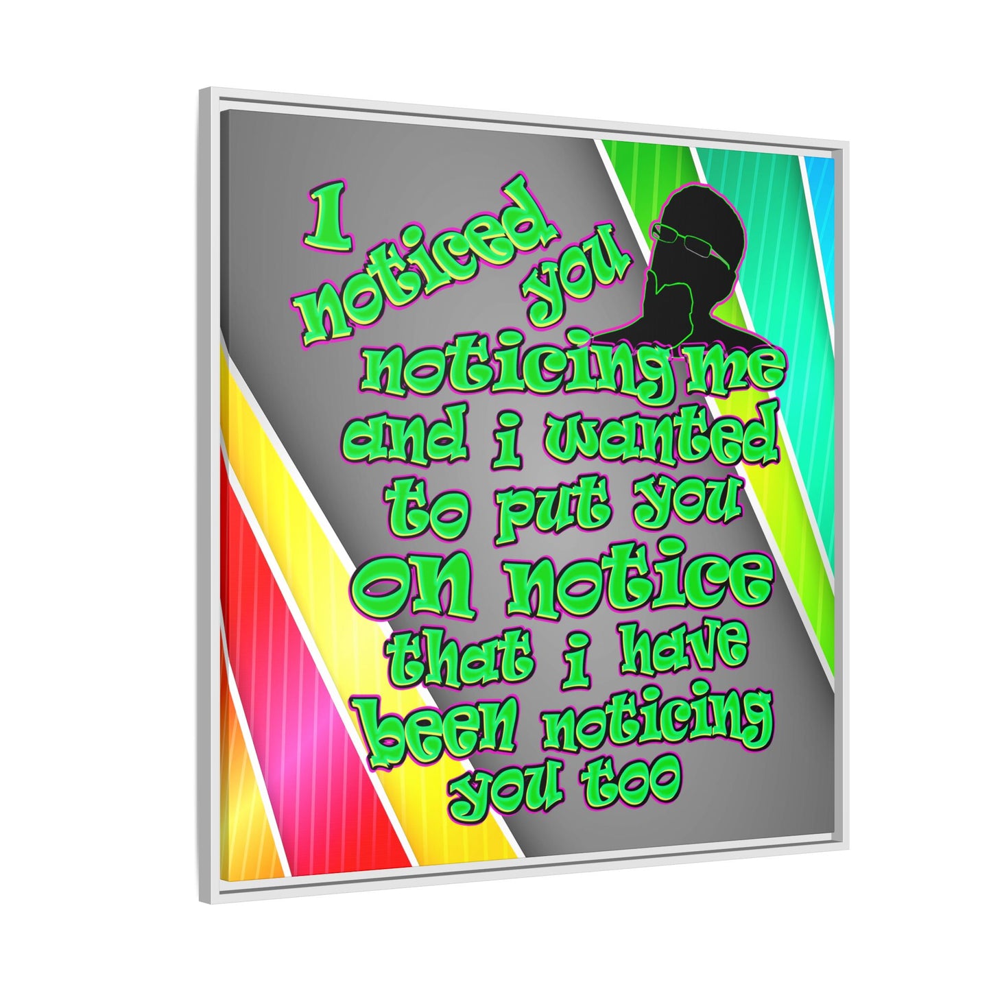 noticed you noticing - framed canvas art (rainbow split)