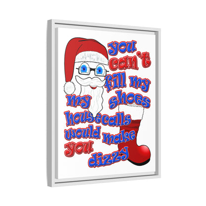 santa's shoes - framed canvas art (white)