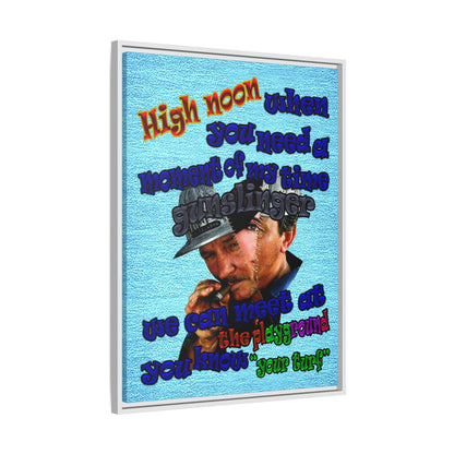 high noon - framed canvas art (faded blue)