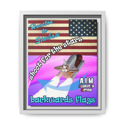 shoot for the stars - framed canvas art (purple-pink wave)