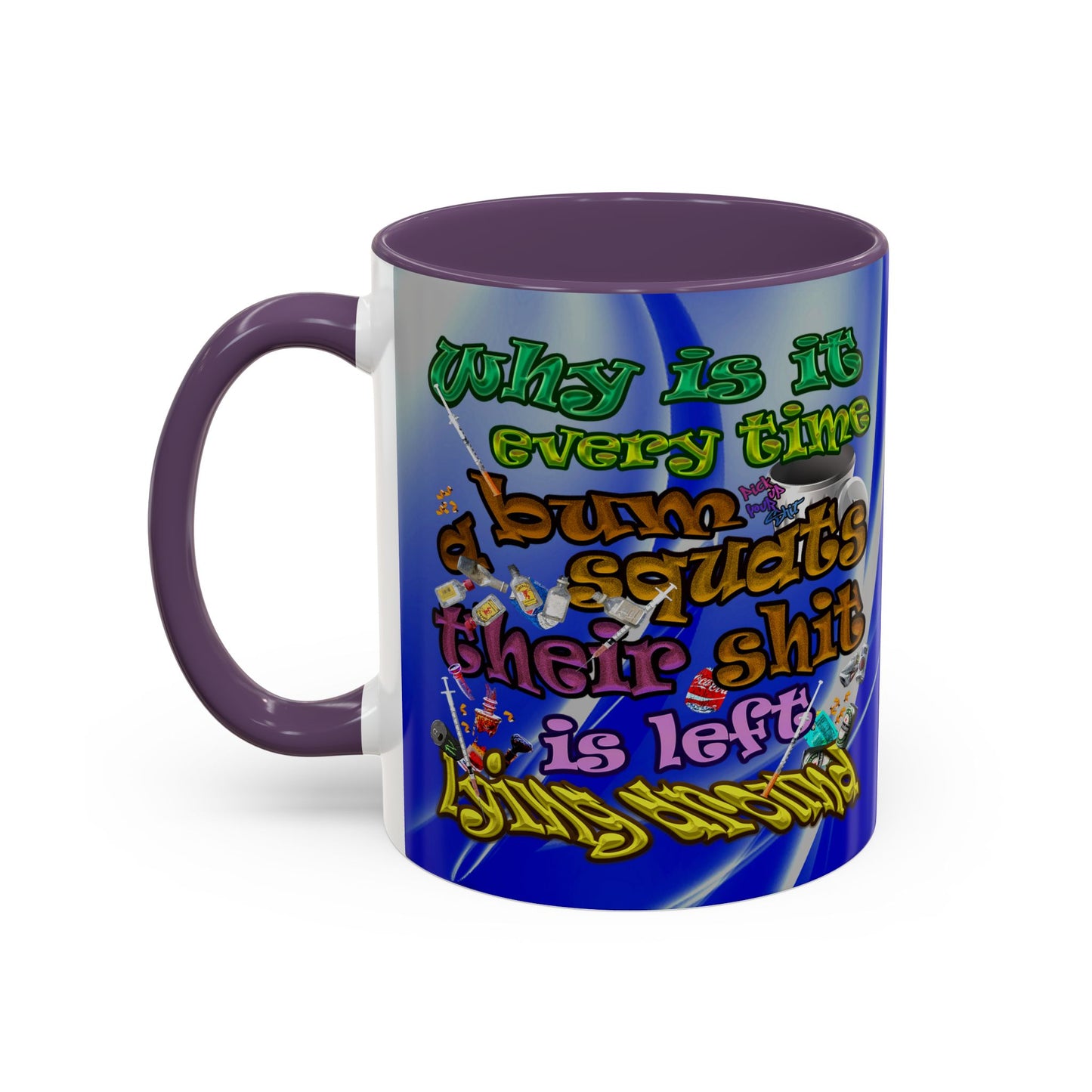 the bum's shit - Accent Mug (blue-white wave)