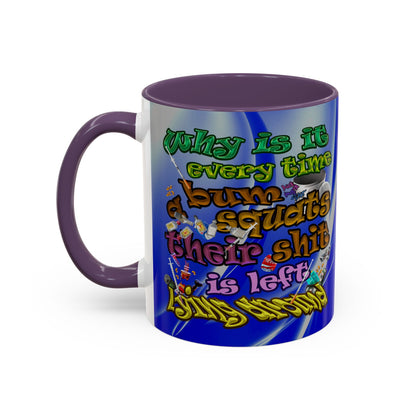 the bum's shit - Accent Mug (blue-white wave)
