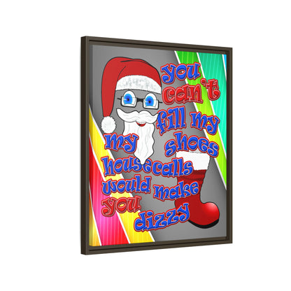 santa's shoes - framed canvas art (rainbow split)