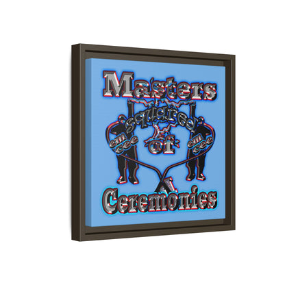 em cee squared - framed canvas art (light blue)
