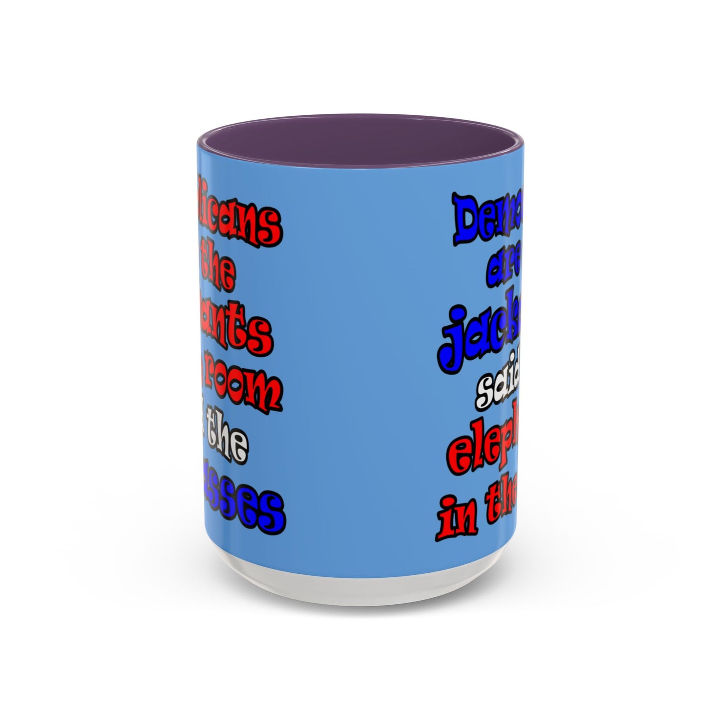 donkeys and elephants - Accent Mug (light blue)