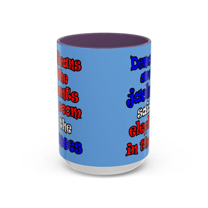 donkeys and elephants - Accent Mug (light blue)