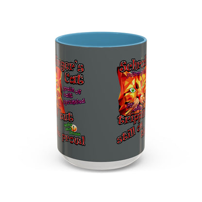 schrodinger's cat - Accent Mug (dark grey)