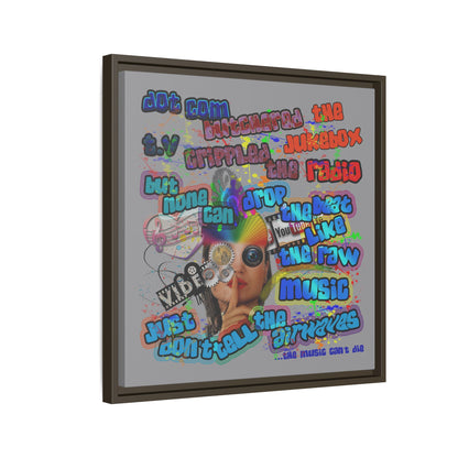drop the beat - framed canvas art (grey)