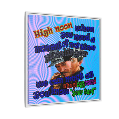 high noon - framed canvas art (light blue-purple wave)