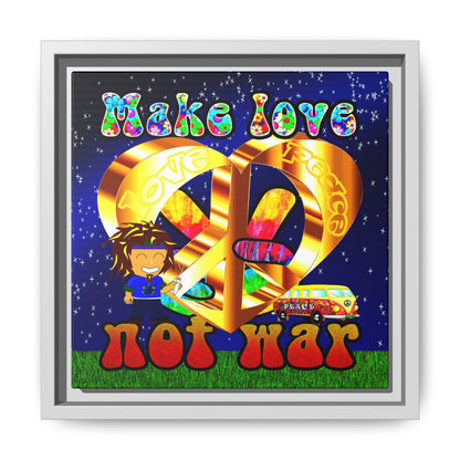 love peace - framed canvas art ('snoops' background)