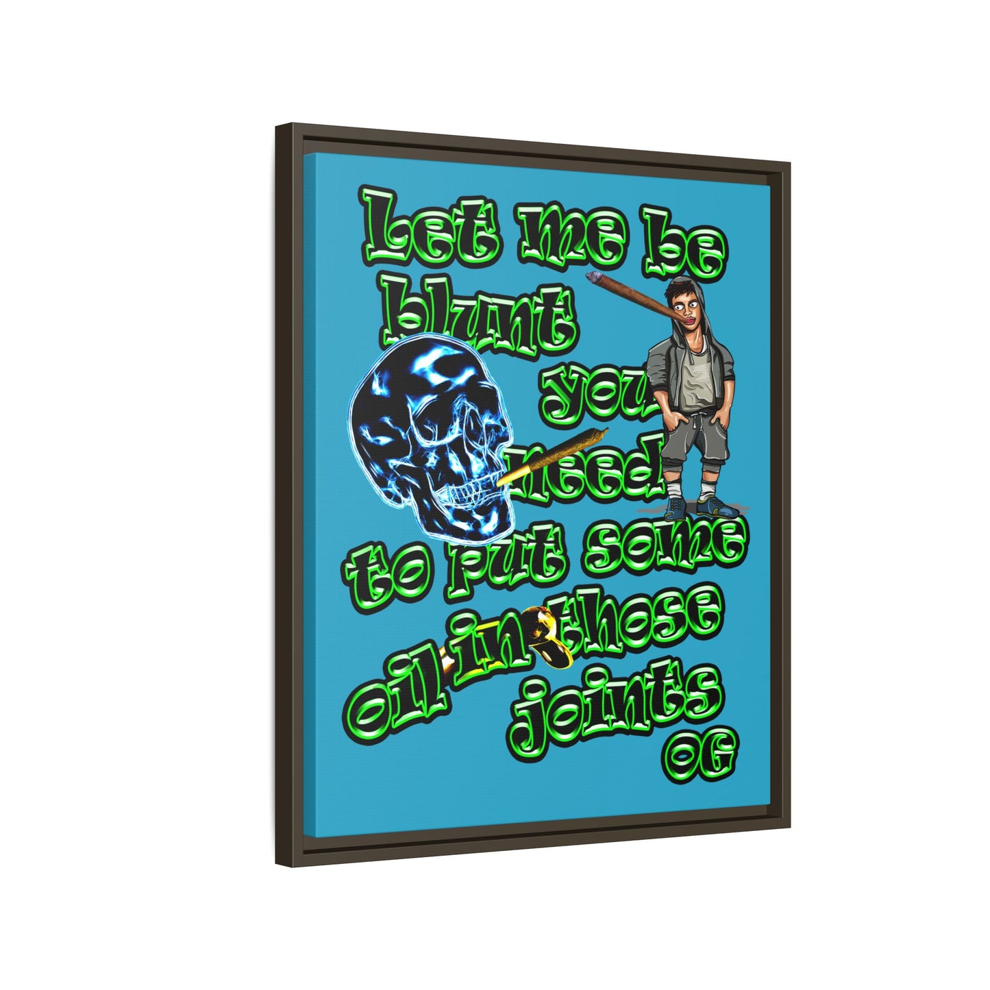 og - framed canvas art (turquoise)
