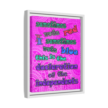 declaration of the independents - framed canvas art (pink swirl)