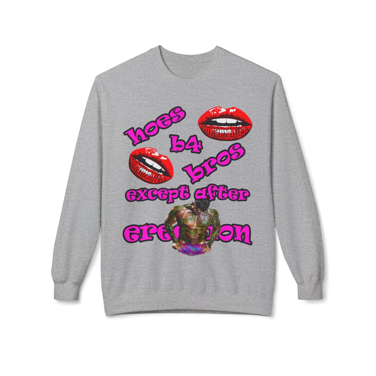 hoes b4 bros - Unisex Midweight Softstyle Fleece Crewneck Sweatshirt