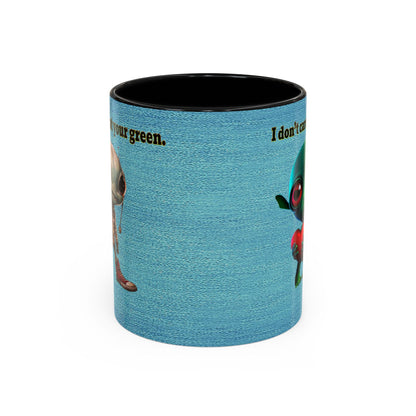 I don't care that your grey - Accent Mug (faded blue)