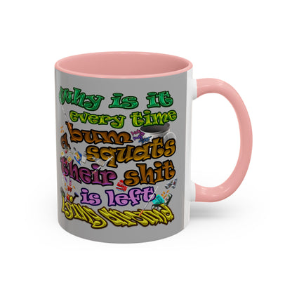 the bum's shit - Accent Mug (light grey)
